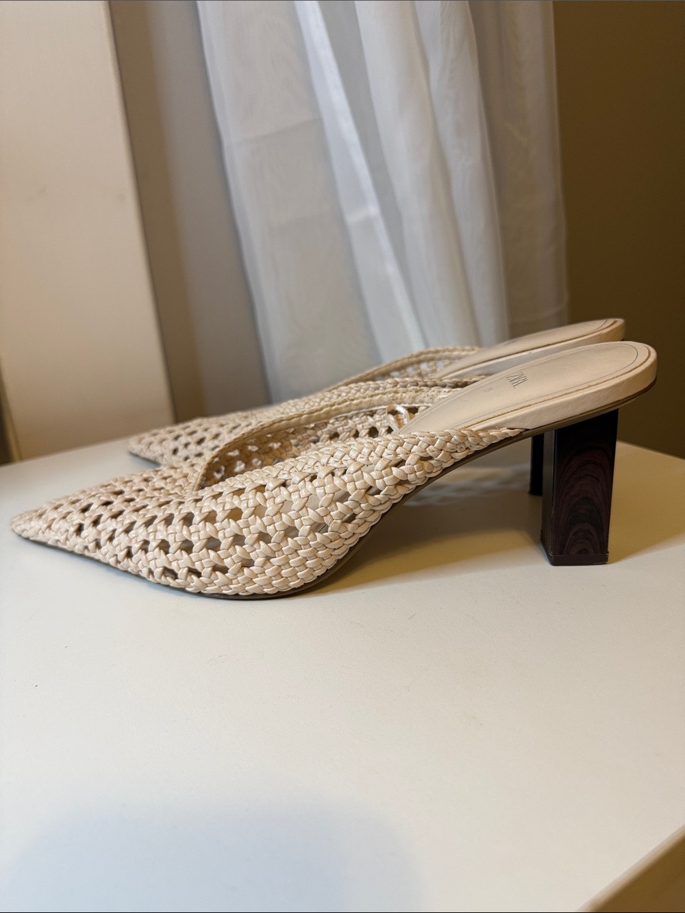 Zara Woven Pointed-Toe Mule